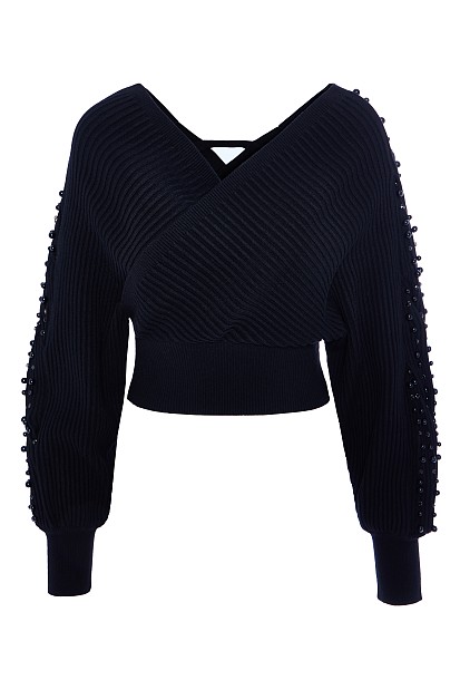 Κρουαζέ πουλόβερ με χάντρες