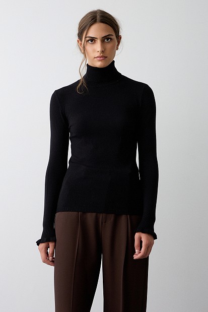 Πουλόβερ ζιβάγκο με βολανάκι στα μανίκια