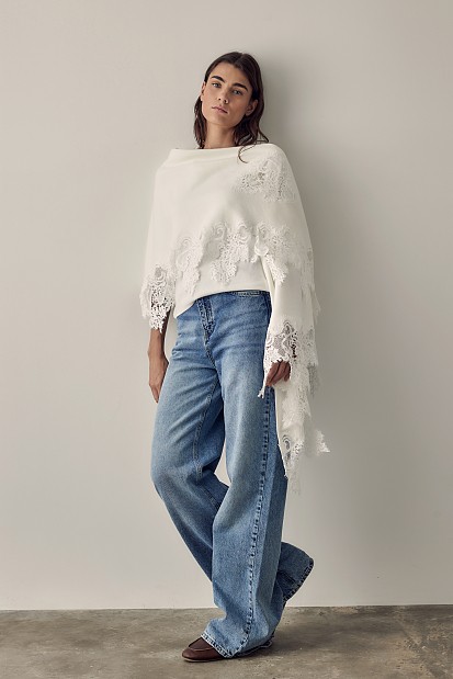 Embroidered poncho
