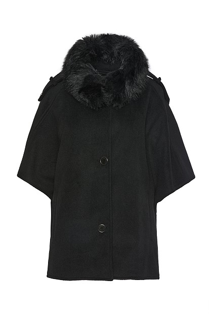 Cape with furry collar