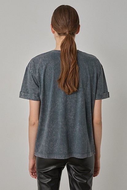 T-shirt με τύπωμα και στρας