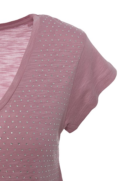 V-neck τοπ με στρας