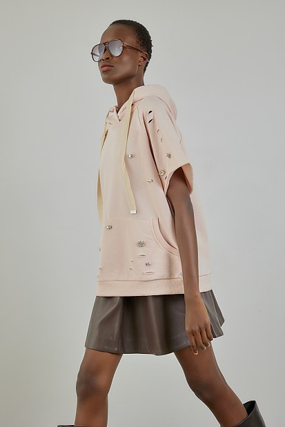 Hooded cotton sweatshirt