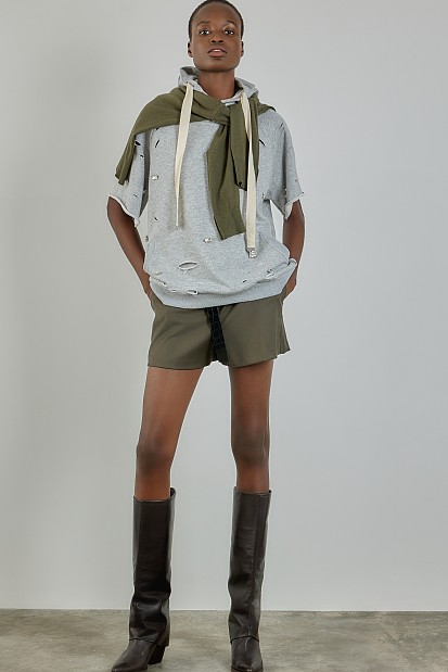 Hooded cotton sweatshirt