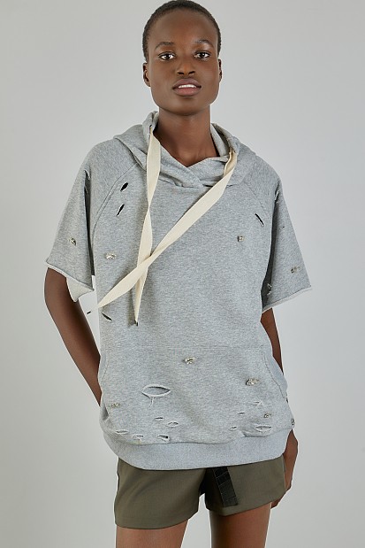 Hooded cotton sweatshirt