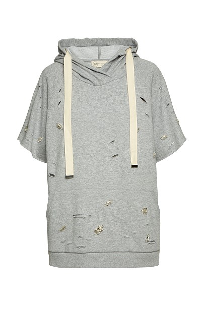 Hooded cotton sweatshirt