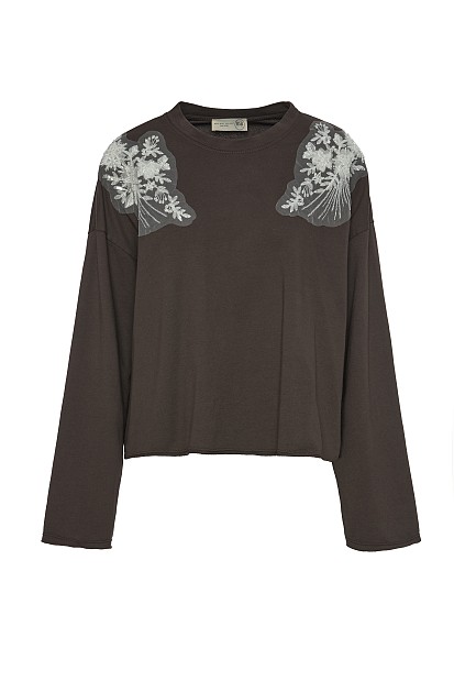 Sweatshirt with motive on the shoulders