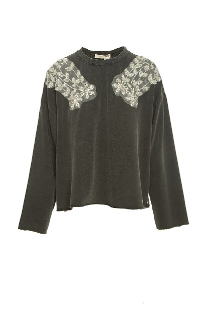 Sweatshirt with motive on the shoulders