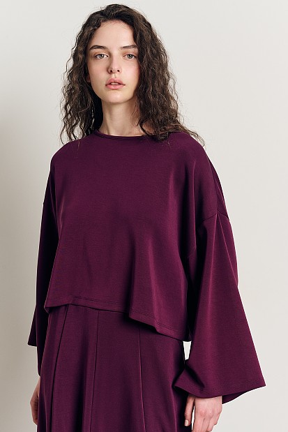 Blouse with wide sleeves