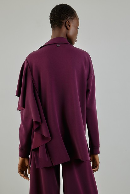 Μπλούζα V-neck με βολάν