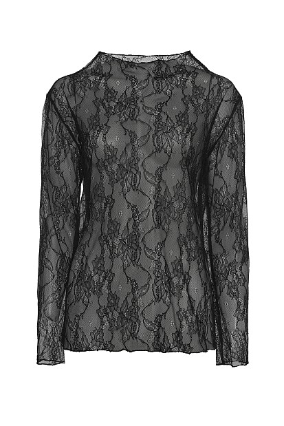 Διαφανής μπλούζα με δαντέλα