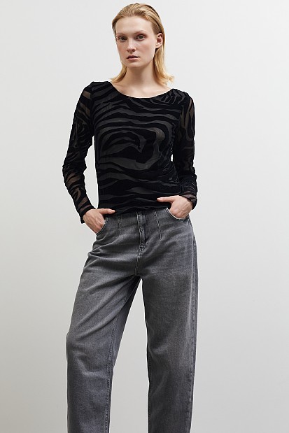 Semi sheer zebra top