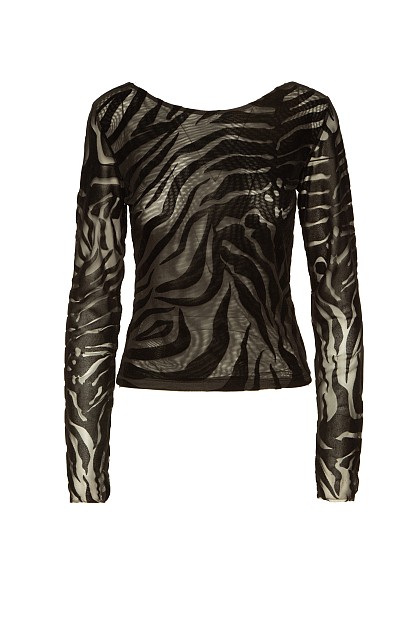 Semi sheer zebra top