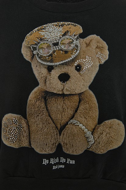 Sweatshirt with teddy bear print