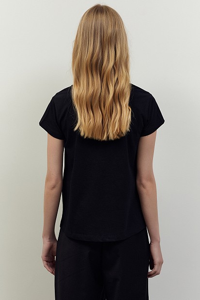 T-shirt with embossed logo