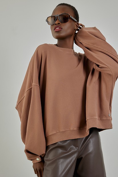 Φούτερ με φαρδιά μανίκια