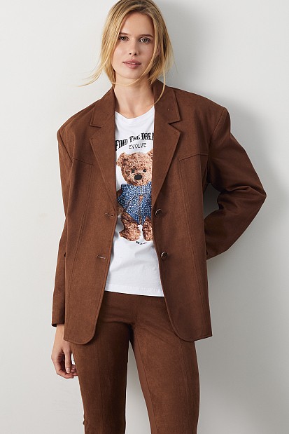 T-shirt with print and rhine stones