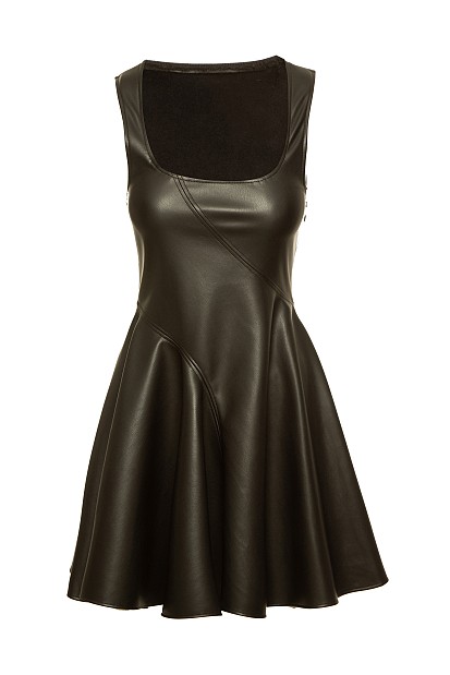 Mini leather look dress
