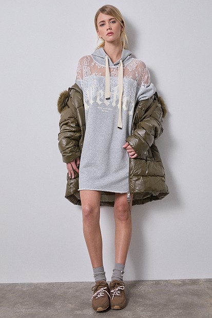 Short sleeves sweatshirt dress
