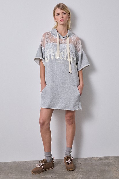 Short sleeves sweatshirt dress