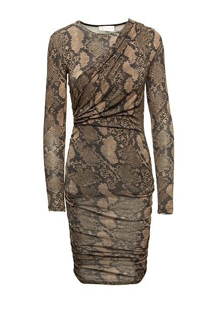 Mini dress with snake print