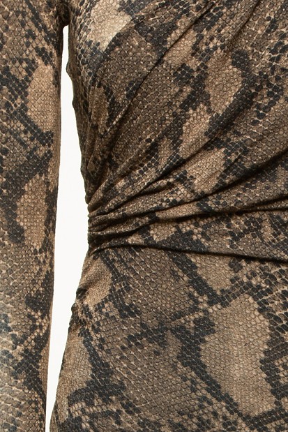 Mini dress with snake print