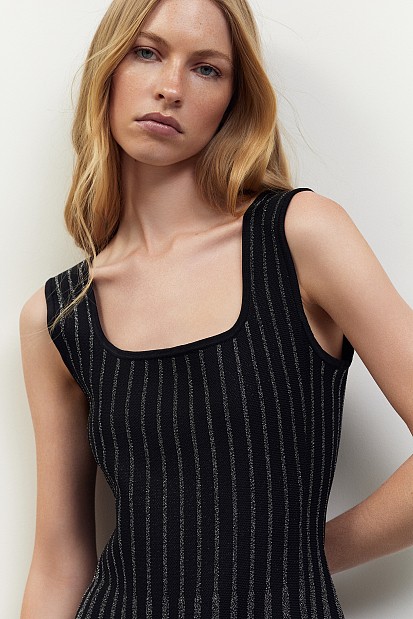 Mini knitted dress with lurex