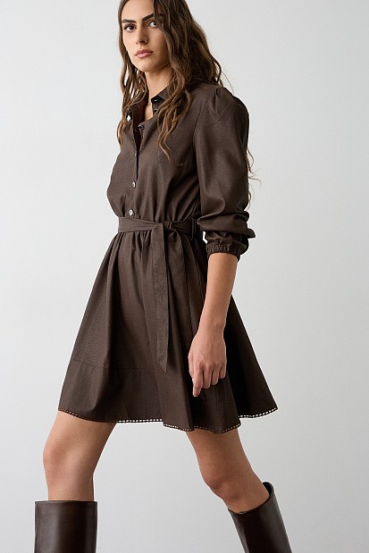 Mini leather look dress