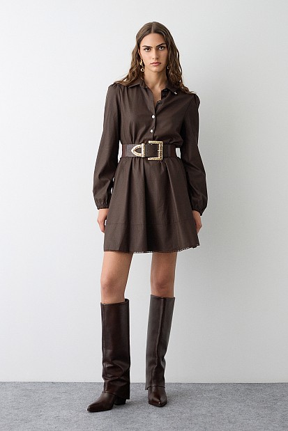 Mini leather look dress