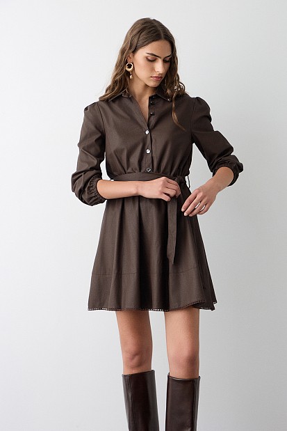 Mini leather look dress