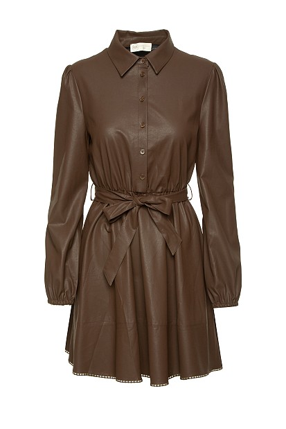 Mini leather look dress