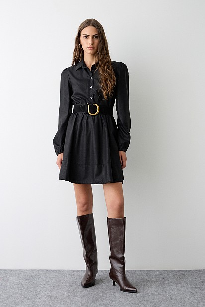 Mini leather look dress