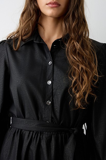 Mini leather look dress