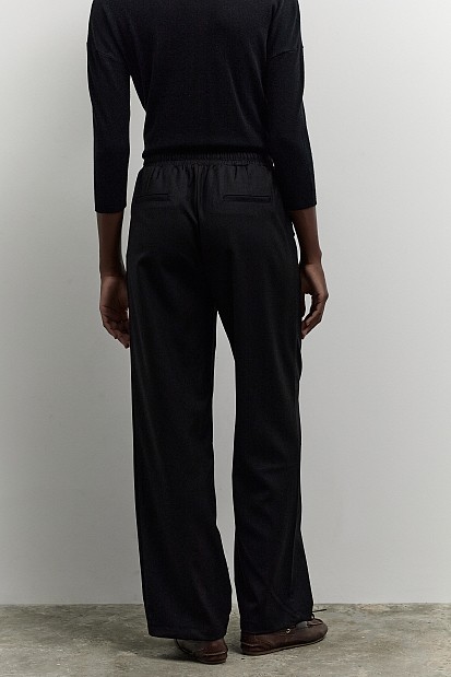 Pants with self-tie strap