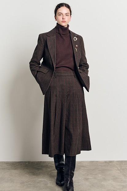 Plaid zip culotte