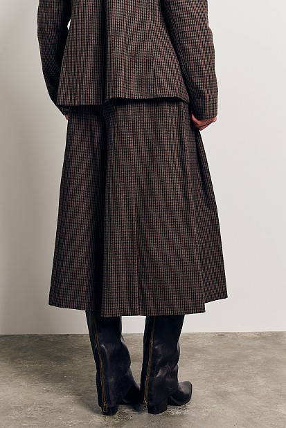 Plaid zip culotte