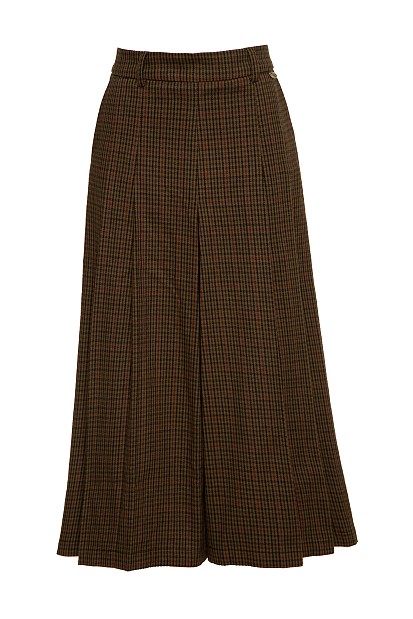Plaid zip culotte