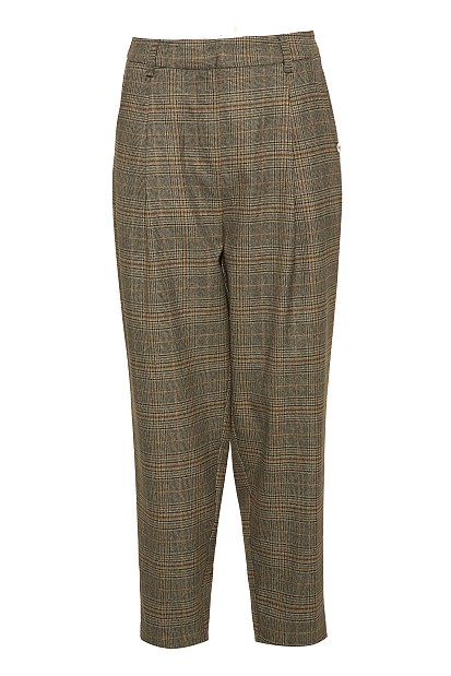 Plaid pants with pleats