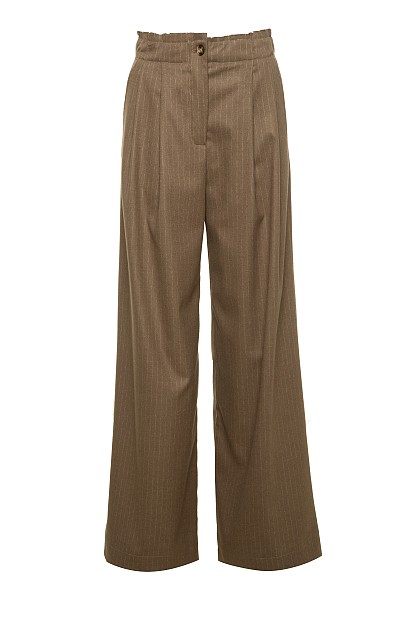 Stripped trousers with pleats