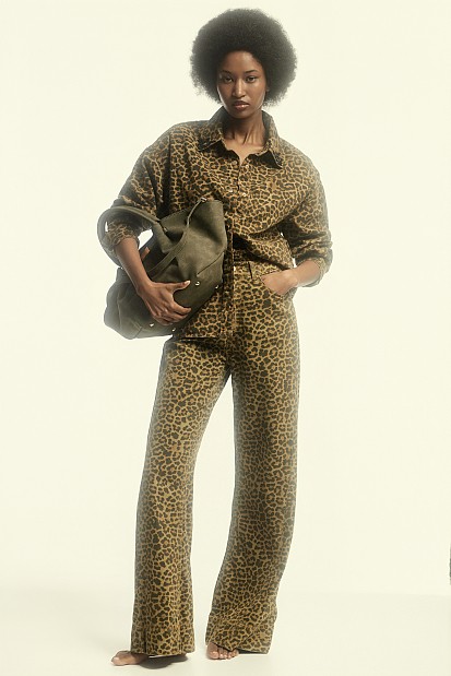 Erika wide-leg animal print jeans
