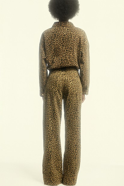Erika wide-leg animal print jeans
