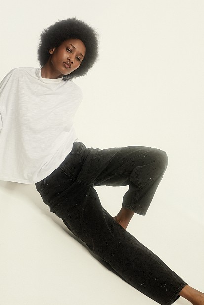 Tania balloon jeans with rhinestones