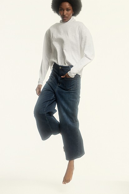Kea wide leg cropped jeans