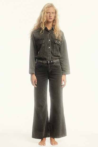 Kalia wide leg jeans with studs