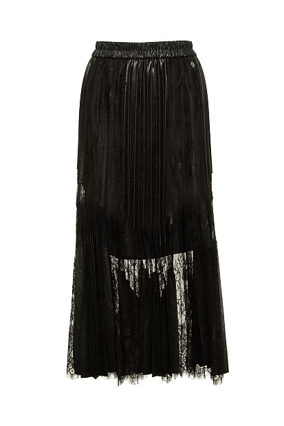 Pleated skirt with lace