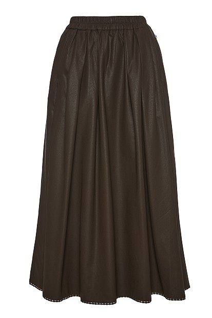 Leather look midi skirt