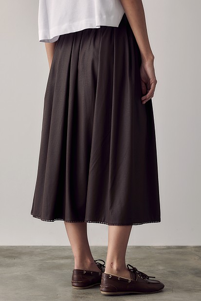 Leather look midi skirt