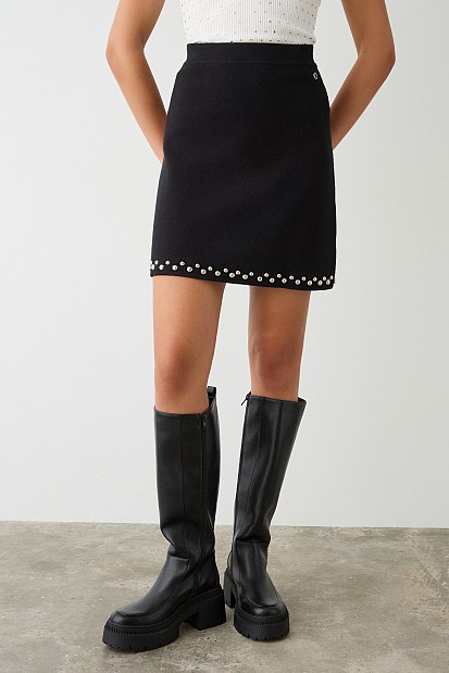 Mini skirt with studs