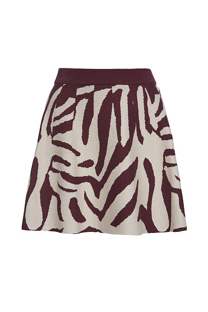Mini knitted printed skirt