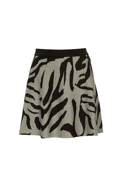 Mini knitted printed skirt